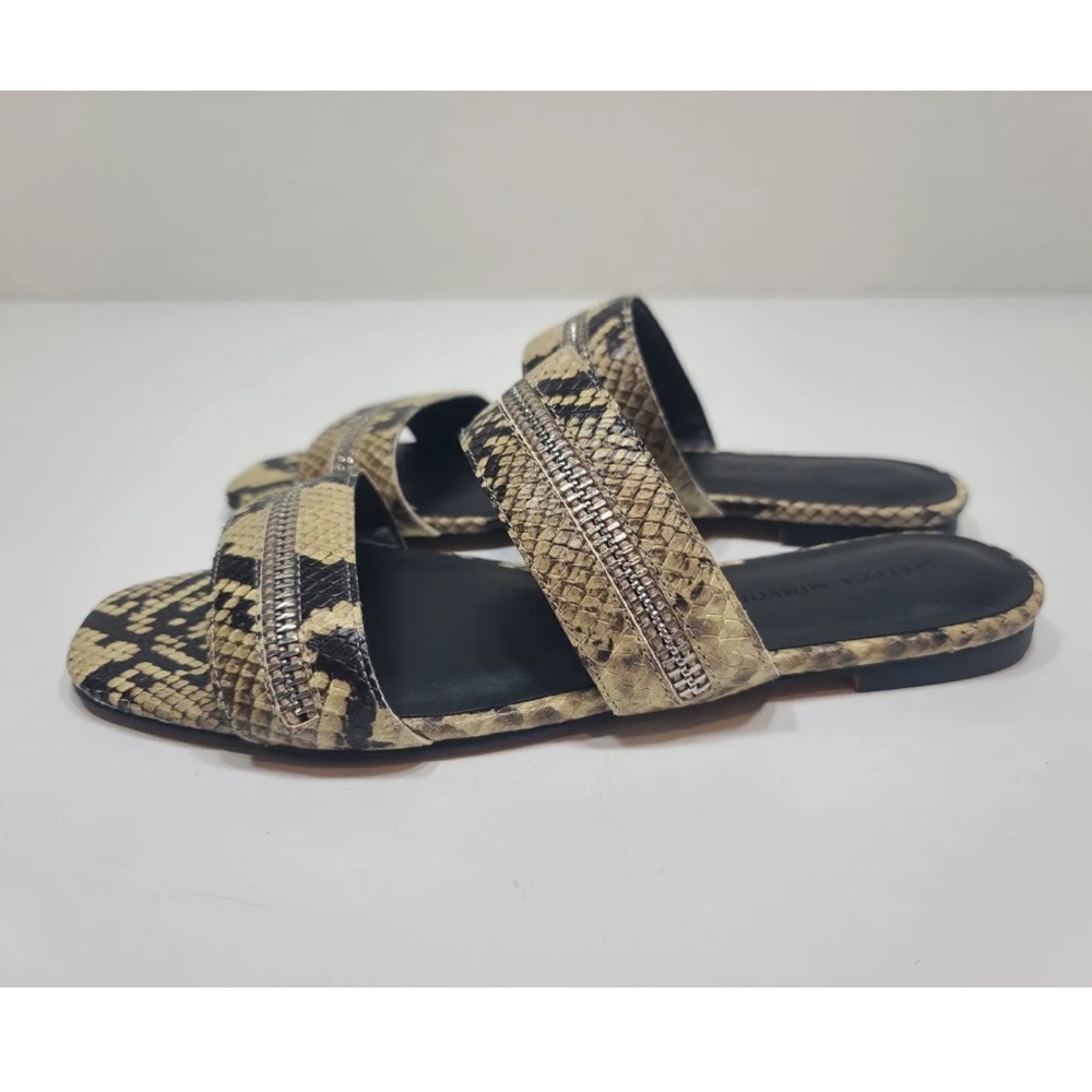 Rebecca Minkoff Marciann Slide Flat Sandal Zippered Leather Size 8.5 M W… - Picture 3 of 7